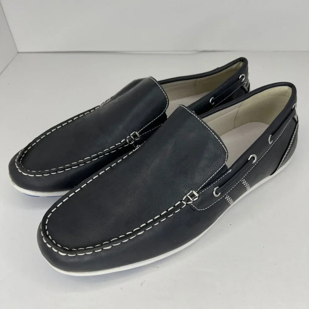 Gbx Mens 134893 Ludlam Black Fabric Moc Toe Slip On Size 13M Loafers